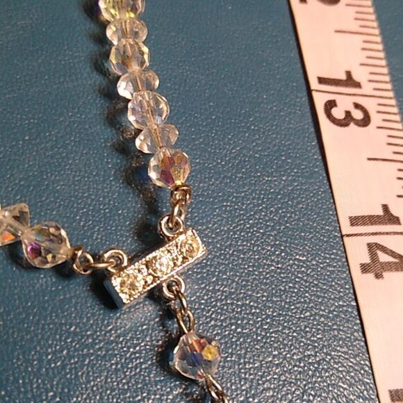 Elegant Aurora Borealis Crystal Beaded Two Strand Necklace - Picture 5 of 8